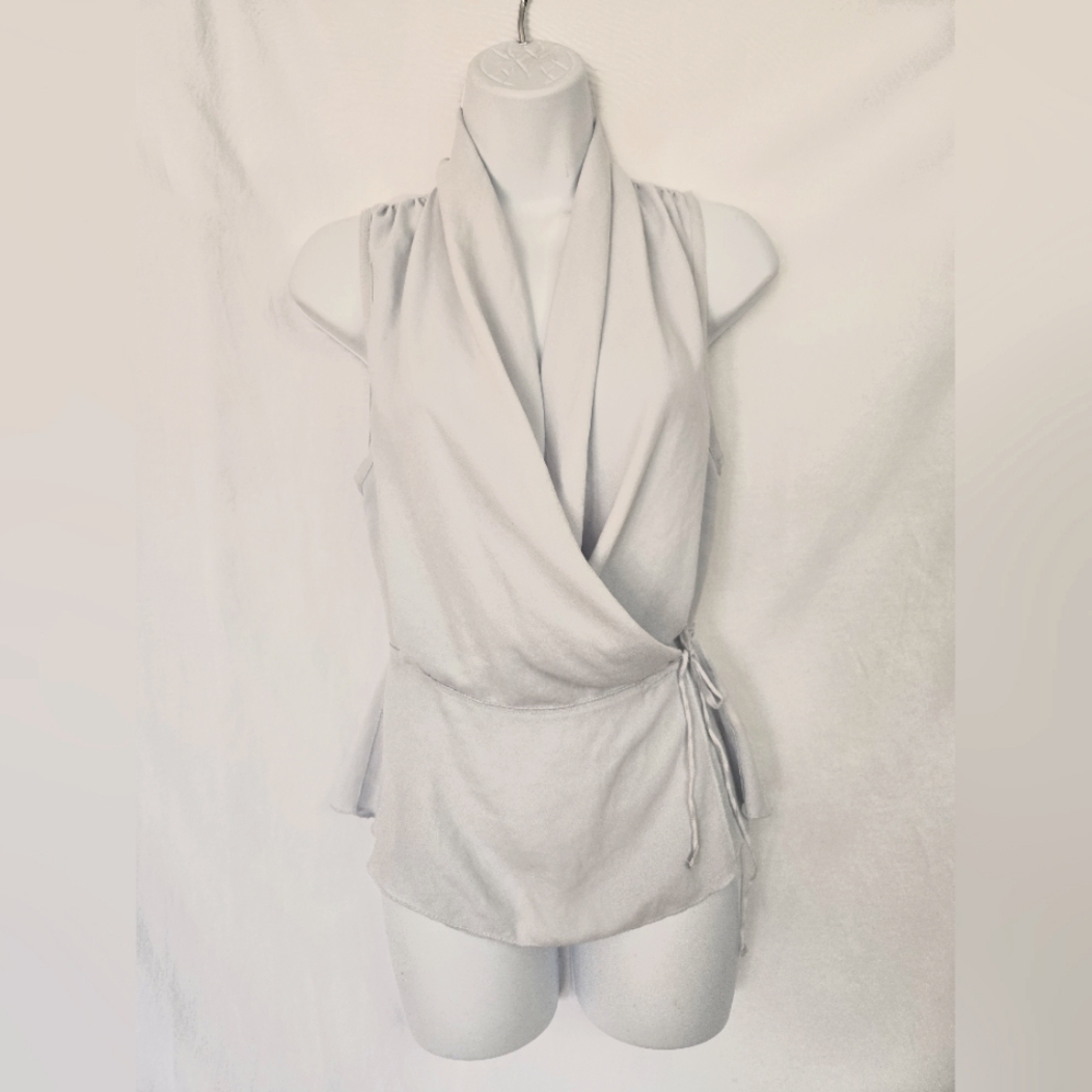 Wilfred Sheer Light Blue Tie On Side Summer Blouse Size XS